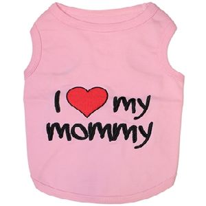 Parisian Pet I Love Mommy Pink Dog T-Shirt-4X-Large