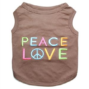 Parisian Pet Peace Love Dog T-Shirt-Large
