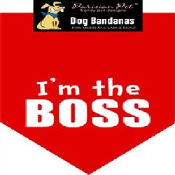 Parisian Pet I'm the Boss Dog Bandana-Medium/Large