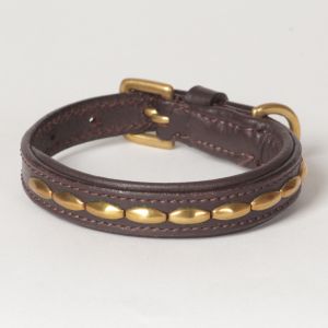 Hound?s Best - XX-Small Genuine Leather Dog Collar "Camelot"