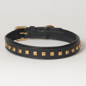 Hound?s Best - Medium Genuine Leather Dog Collar "Phantom"