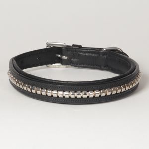 Hound?s Best - Medium Genuine Leather Dog Collar "Crown Clincher"