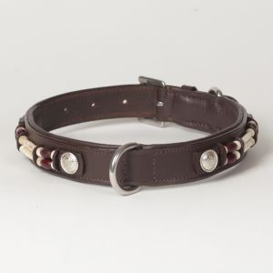Hound?s Best - Large Beaded Leather Dog Collar "Dakota"