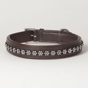 Hound?s Best - Large Rhinestone Leather Dog Collar Swarovski "Blossom"