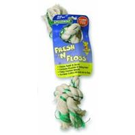 Booda Products - Fresh-N-Floss 2-Knot Rope Bone Dog Toy - Spearmint - Extra Large