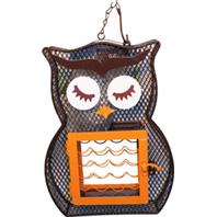 Heath - Owl Dual Suet & Seed Bird Feeder - Brown/Orange