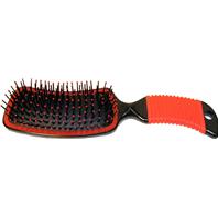 Partrade - Curved Handle Mane And Tail Brush - Red - 9 Inch