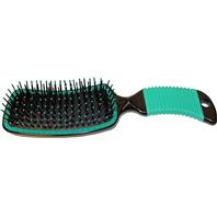 Partrade - Curved Handle Mane And Tail Brush - Green - 9 Inch