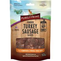 Emerald Pet Products  - Purely Prime Turkey Sausage Slices - Pumpkin/Chia - 3 oz