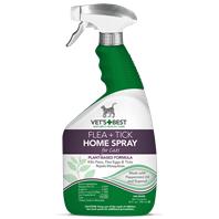 Bramton Company - Vet S Best Flea+Tick Home Spray For Cats - Green- 32  oz