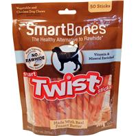Petmatrix, Llc - Smartbones Smart Twist Sticks - Peanut Butter- 50 Pk