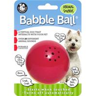 Pet Qwerks - Animal Sounds Babble Ball - Red & Yellow- Medium