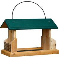 Welliver Outdoors - Open Air Feeder Deluxe Cedar With Suet Holders - Natural/Green