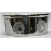 Ethical Stoneware Dish - Paw Print Titanium Dog Dish - Silver - 7 Inch