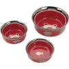 Ethical Stoneware Dish - Ritz Copper Rim Dog Dish - Red - 5 Inch