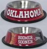 DoggieNation-College - Oklahoma Sooners Dog Bowl-Stainless - One