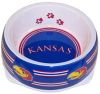DoggieNation-College - Kansas Jayhawks Dog Bowl - Plastic - Large