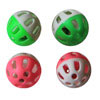 Iconic Pet - Two-Tone Plastic Ball with Bell - Assorted - 1.5 Inch - 4 Pack