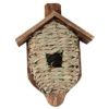 Birdquest/Songbird - Mounted Grass Roosting Pocket With Roof - Tan - 10.4 Inches