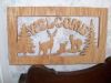 Fine Crafts - Wooden Deer Welcome Sign Wall Hanging