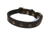 Angel Pet Supplies - Athens Leather Rhinestone Bling Dog Collar - Chocolate Brown - 10" X 1/2"