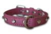 Angel Pet Supplies - Athens Leather Rhinestone Bling Dog Collar - Bubblegum Pink - 12" X 5/8"