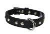 Angel Pet Supplies - Athens Leather Rhinestone Bling Dog Collar - Midnight Black - 14" X 5/8" 