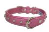 Angel Pet Supplies - Athens Leather Rhinestone Bling Dog Collar - Bubblegum Pink - 16" X 3/4" 