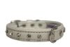 Angel Pet Supplies - Athens Leather Rhinestone Bling Dog Collar - Ivory White - 16" X 3/4" 