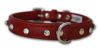 Angel Pet Supplies - Athens Leather Rhinestone Bling Dog Collar - Valentine Red - 18" X 3/4" 