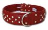Angel Pet Supplies - Athens Leather Rhinestone Bling Dog Collar - Valentine Red - 30" X 2" 