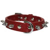 Angel Pet Supplies - Rotterdam Leather Spiked Single-Line Dog Collar - Valentine Red - 12" X  5/8" 