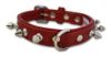 Angel Pet Supplies - Rotterdam Leather Spiked Single-Line Dog Collar - Valentine Red - 14" X 3/4" 