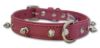 Angel Pet Supplies - Rotterdam Leather Spiked Single-Line Dog Collar - Bubblegum Pink - 16" X 3/4" 