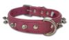 Angel Pet Supplies - Rotterdam Leather Spiked Single-Line Dog Collar - Bubblegum Pink - 18" X 3/4" 