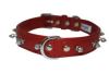 Angel Pet Supplies - Rotterdam Leather Spiked Single-Line Dog Collar - Valentine Red - 22" X 1" 