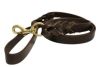 Angel Pet Supplies - Braided Leather Leash - Brown - 6' X 1'