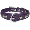 Angel Pet Supplies - Rotterdam Leather "Bones" Dog Collar - Orchid Purple - 14" X 3/4" 