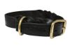 Angel Pet Supplies - Braided  Leather  Dog Collar - Black - 24" X 1.25"
