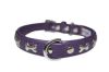 Angel Pet Supplies - Rotterdam Leather "Bones" Dog Collar - Orchid Purple - 18" X 3/4" 