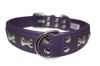 Angel Pet Supplies - Rotterdam Leather "Bones" Dog Collar - Orchid Purple - 24" X 1.25" 