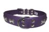 Angel Pet Supplies - Rotterdam Leather "Bones" Dog Collar - Orchid Purple - 26" X 1.25" 