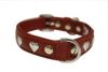 Angel Pet Supplies - Rotterdam Leather "Hearts" Dog Collar - Valentine Red - 14" X 3/4" 