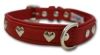 Angel Pet Supplies - Rotterdam Leather "Hearts" Dog Collar - Valentine Red - 16" X 3/4" 
