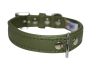Angel Pet Supplies - Alpine Leather Padded Dog Collar - Olive Green - 14" X 3/4"