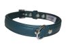 Angel Pet Supplies - Alpine Leather Padded Dog Collar - Ocean Blue - 18" X 3/4"