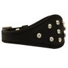 Angel Pet Supplies - Leather Rhinestone Bling Hound Dog Collar - Midnight Black - 12" X 1.75"