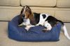Iconic Pet - Luxury Swaddlez Bolster Pet Bed - Denim - Medium