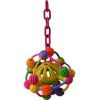 A&E Cage Company - Happy Beaks Space Ball On A Chain Bird Toy - Assorted - 7 X 14 Inch