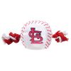 Doggienation-MLB - St Louis Cardinals Baseball Toy - Nylon with rope - 8"